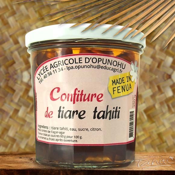 Confiture artisanale moorea 350g fleurs tiare tahiti Confiture artisanale moorea 350g fleurs tiare tahiti