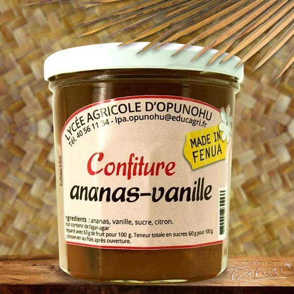 Confiture artisanale moorea 350g ananas vanille tahiti Confiture artisanale moorea 350g ananas vanille tahiti