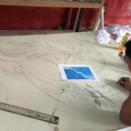 Pareo bali art fait main drapeau polynesien 8371-c2