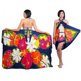Pareo bali art fait main fleurs colorees tahiti