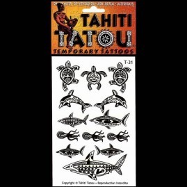 Tatoo temporaire t31 requin et tortues