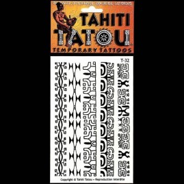 Tatou temporaire t32 symboles marquisiens