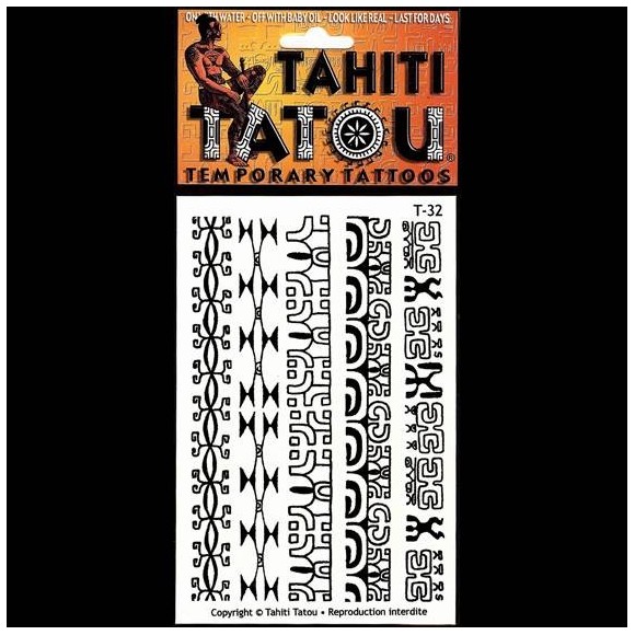 Tatou temporaire t32 symboles marquisiens