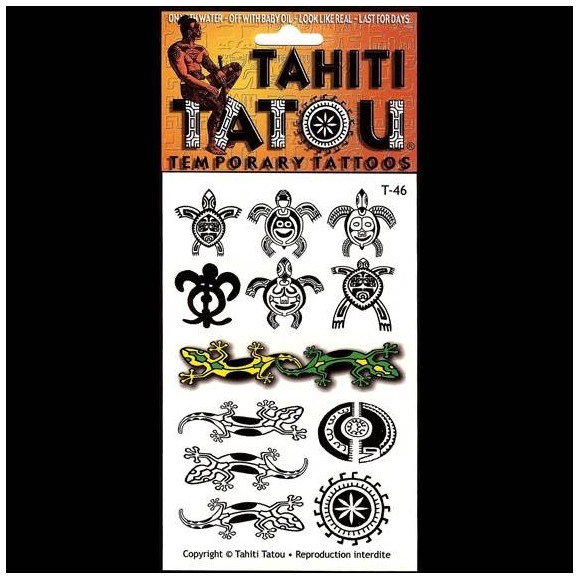 Tatoo temporaire t46 tortues margouillats