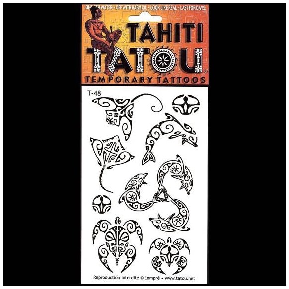 Tattoo temporaire t48 manta et dauphins