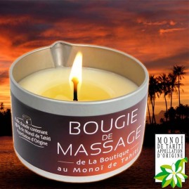 Bougie de massage au monoi ao tahiti parfum paradis 150g