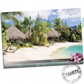 Carte postale fare polynesiens au bord du lagon cp314