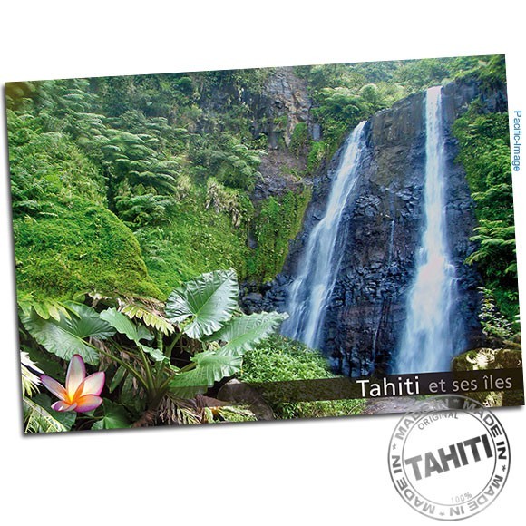 Carte postale cascades de faaura tahiti cp329