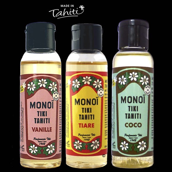 Lot 3 Monoi Tiki Tahiti 60ml Tiare Coco Vanille Lot 3 Monoi Tiki Tahiti 60ml Tiare Coco Vanille