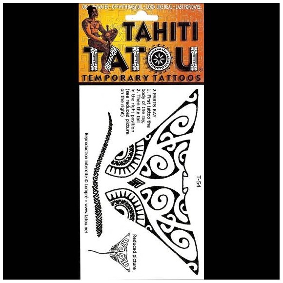 Tatou temporaire t54 raie manta tahiti