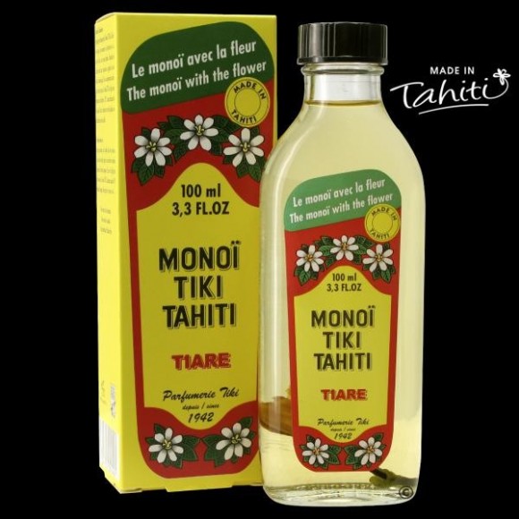 Monoi tiki tahiti flacon verre 100ml fleur de tiare