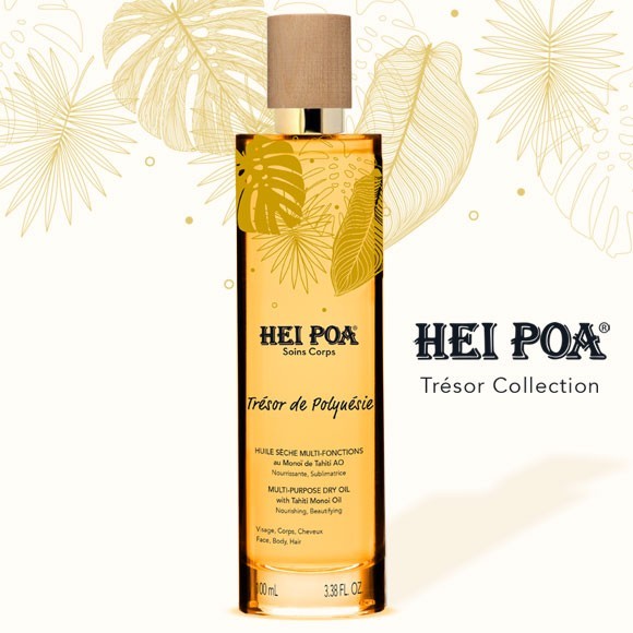 Huile seche monoi hei poa tresor de polynesie 100ml Huile seche monoi hei poa tresor de polynesie 100ml