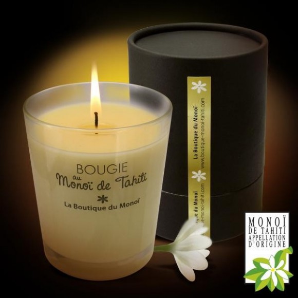 Bougie parfumee au monoi ao tahiti coffret cadeau 180g Bougie parfumee au monoi ao tahiti coffret cadeau 180g
