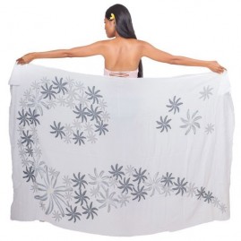 Pareo bali art fait main fleurs de tiare tahiti 8017-f1