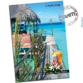 Carte postale bungalow sur pilotis tahiti cp350