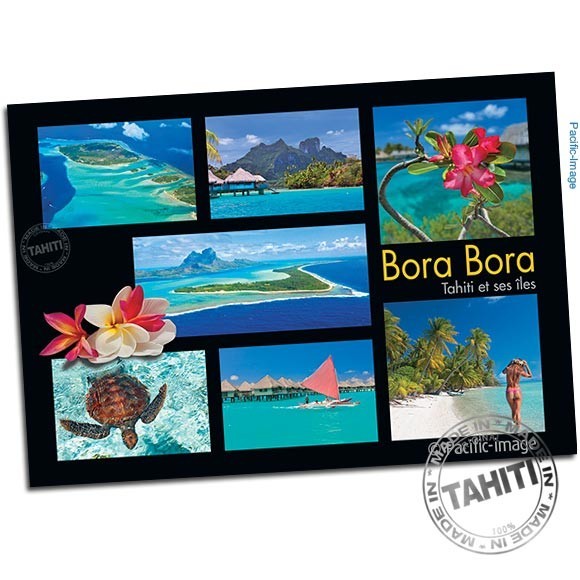 Carte postale panorama d'images de bora bora cp366