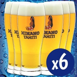 6 verres hinano la biere de tahiti