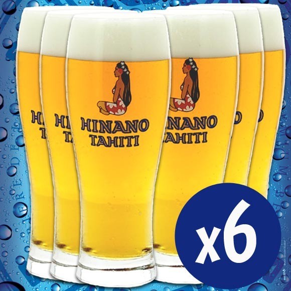 6 verres hinano 50cl la biere de tahiti 6 verres hinano 50cl la biere de tahiti