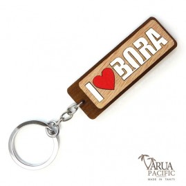 Porte cles bois varua pacific  i love bora bora pc14bis