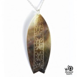 Chaine argent xl pendentif surf nacre xl tahiti s5