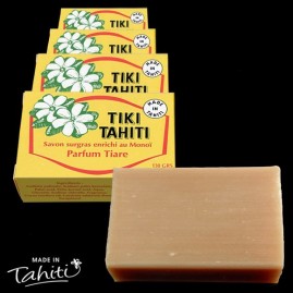 4 savons surgras au monoi tiki tahiti parfum tiare 130g