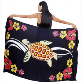 Pareo bali art fait main tortue honu tahiti 8234-d3