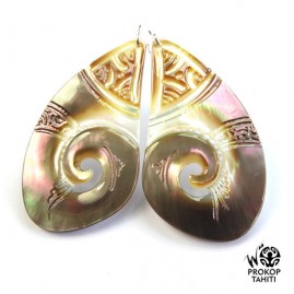 Boucles oreilles argent goutte nacre prokop bg4
