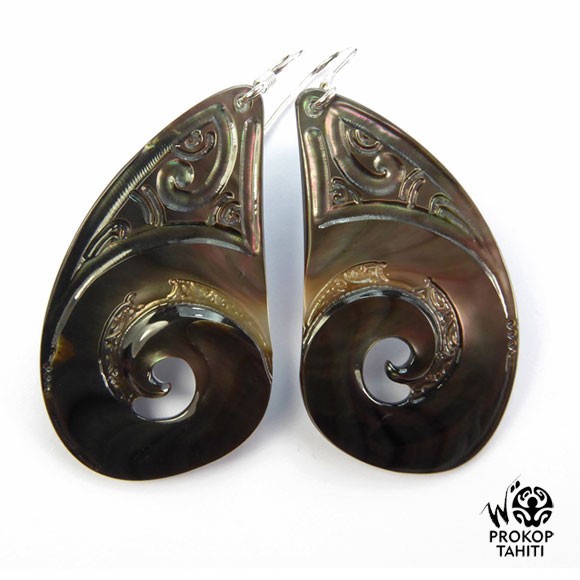 Boucles oreilles argent goutte nacre prokop bg7 Boucles oreilles argent goutte nacre prokop bg7