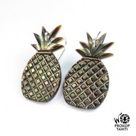 Boucles oreilles argent ananas tahiti nacre prokop boa9