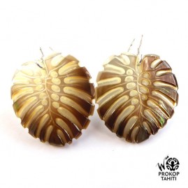 Boucles oreilles argent feuilles de ape nacre tahiti bou3