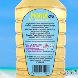 Monoi tevi tahiti anti moustique huiles essentielles 1 litre
