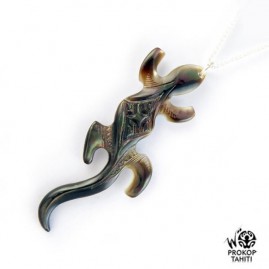 Chaine argent pendentif nacre margouillat prokop m11