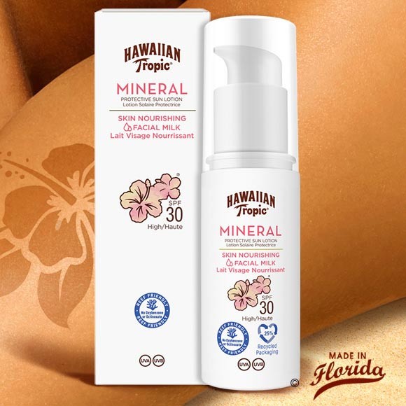 Lait mineral protection visage 50ml hawaiian tropic spf30