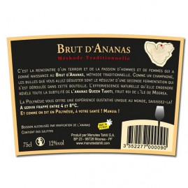 Nouveau brut d'ananas moorea 75cl methode traditionnelle