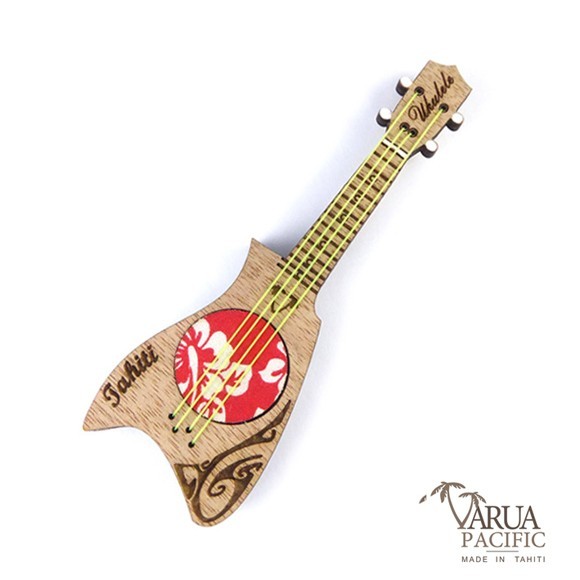 Magnet bois ukulele tahiti rouge varua pacific m8