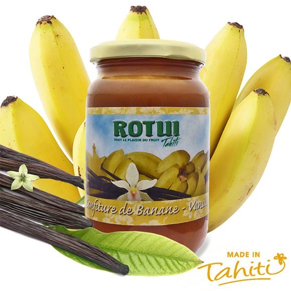 Confiture banane vanille tahiti manutea rotui moorea 435g Confiture banane vanille tahiti manutea rotui moorea 435g