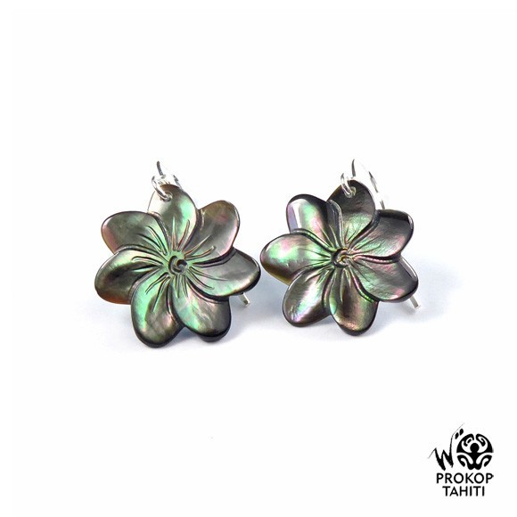 Boucles oreilles argent tiare tahiti nacre prokop bffag Boucles oreilles argent tiare tahiti nacre prokop bffag