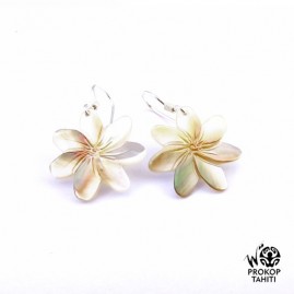Boucles oreilles argent tiare tahiti nacre prokop bfjag