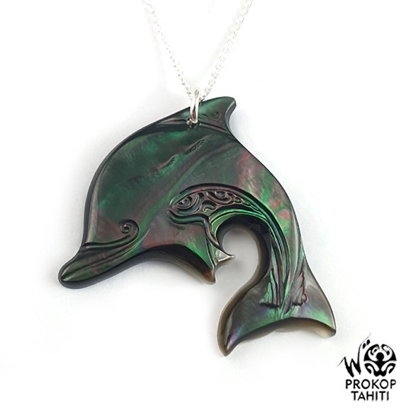 Chaine argent pendentif nacre prokop dauphin df4 Chaine argent pendentif nacre prokop dauphin df4