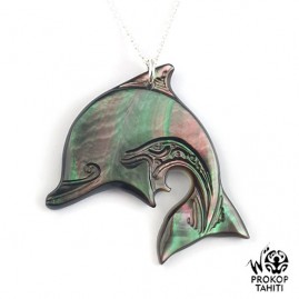 Chaine argent pendentif nacre prokop dauphin df25