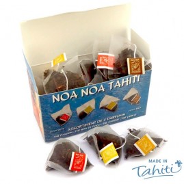24 sachets de the noa noa tahiti 4 parfums boite carton