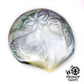 Nacre gravee prokop tahiti fleur de tiare variation 3