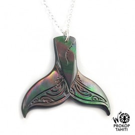 Chaine argent pendentif nacre prokop tahiti queue baleine b14