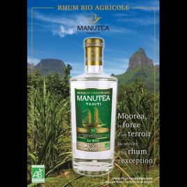 Rhum blanc agricole bio 55 manutea tahiti 70cl