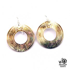Boucles oreilles argent rondes nacre prokop tahiti brc2