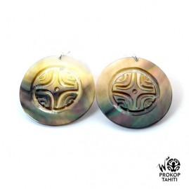 Boucles oreilles argent rondes nacre prokop tahiti bnb2