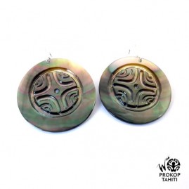 Boucles oreilles argent rondes nacre prokop tahiti bnb5