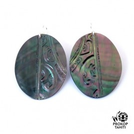 Boucles oreilles argent ovales nacre prokop tahiti bov1