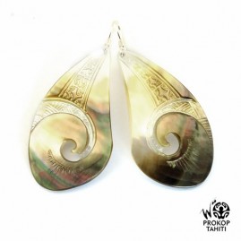 Boucles oreilles argent gouttes nacre prokop tahiti bg2