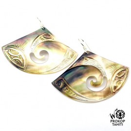 Boucles oreilles argent eventails nacre prokop tahiti beg1